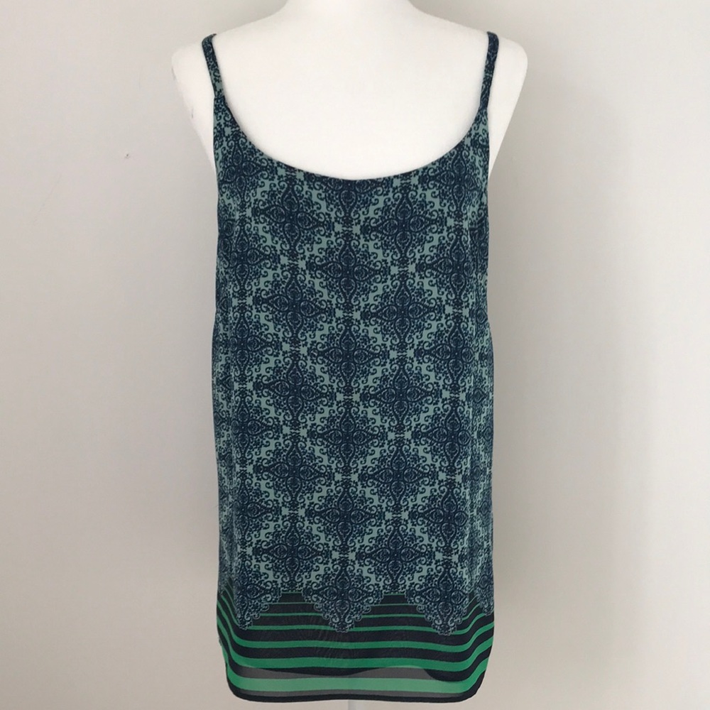CAbi Blue/Green Sleeveless Tunic sz S